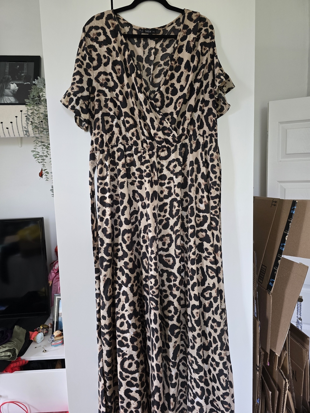 SHEIN Leopard Print Wrap Dress